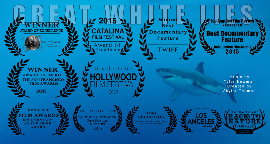 Skyler Thomas filmed and directed the shark documentary, Great White Lies, exposing the lies politicians and the media tell about sharks to promote their own interests.  