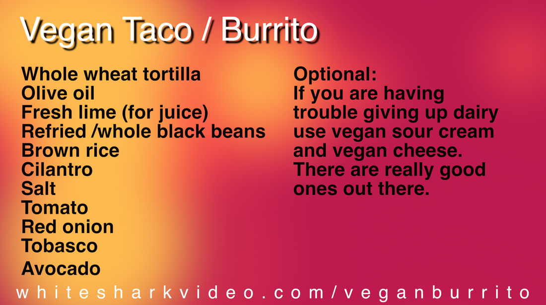 Vegan burrito video cooking guide from Watching Humans