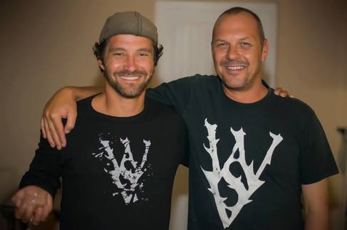 Michael Rutzen and Skyler Thomas in a couple of WSV shark shirts